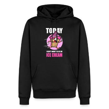 Aujourd’hui, je ne veux pas être une crème glacée - Sweat à capuche Premium bio Homme - noir - Devant - Nico (187cm)
