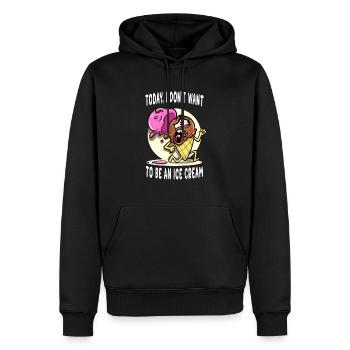 Aujourd’hui, je ne veux pas être une crème glacée - Sweat à capuche Premium bio Homme - noir - Devant - Nico (187cm)