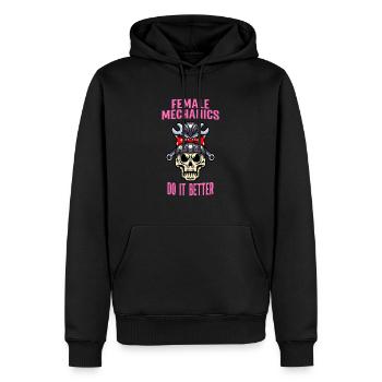 Mécanicienne automobile Femmes Mécaniciennes Le faire mieux - Sweat à capuche Premium bio Homme - noir - Devant - Nico (187cm)