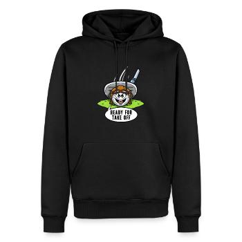 Golf Player Golf With Aviator Cap Golf Court - Men’s Premium Organic Hoodie - black - Front - Nico (187cm)