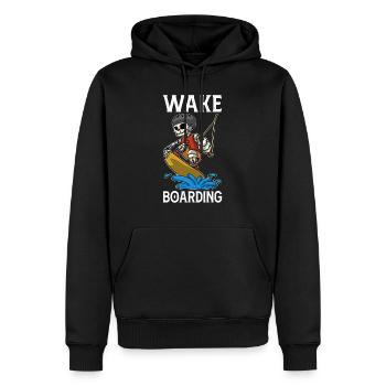 Wakeboarder Skeleton sur le wakeboard - Sweat à capuche Premium bio Homme - noir - Devant - Nico (187cm)