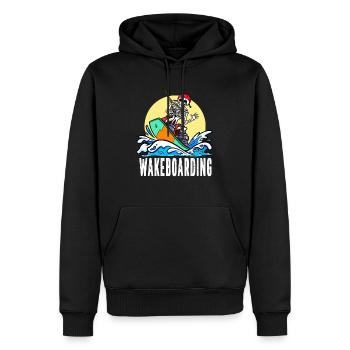 Wakeboarder Skeleton sur le wakeboard - Sweat à capuche Premium bio Homme - noir - Devant - Nico (187cm)