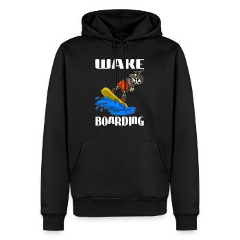 Wakeboarder Skeleton sur le wakeboard - Sweat à capuche Premium bio Homme - noir - Devant - Nico (187cm)