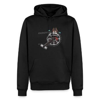 Cyclists Cycling Bicycle Sprocket Bicycle - Men’s Premium Organic Hoodie - black - Front - Nico (187cm)