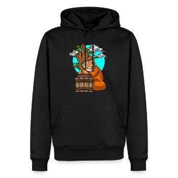 Miniature Trees Bonsai Middle Finger - Men’s Premium Organic Hoodie - black - Front - Nico (187cm)