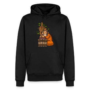 Miniature Trees Bonsai Middle Finger - Men’s Premium Organic Hoodie - black - Front - Nico (187cm)