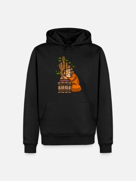 Miniature Trees Bonsai Middle Finger - Men’s Premium Organic Hoodie - black
