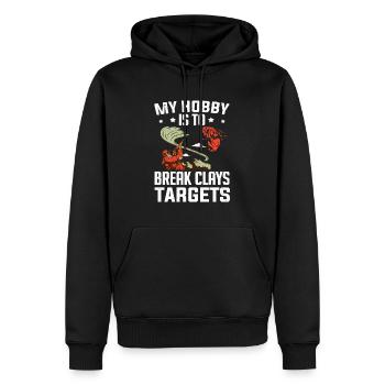 Meine Aufgabe ist es, Clays Clay Skeet Shooting zu brechen - Männer Premium Bio Hoodie - Schwarz - Vorne - Nico (187cm)