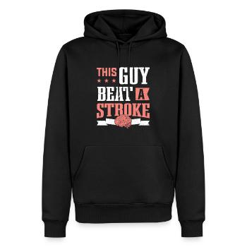 This Guy Beat A Stroke Stroke Survivor - Men’s Premium Organic Hoodie - black - Front - Nico (187cm)