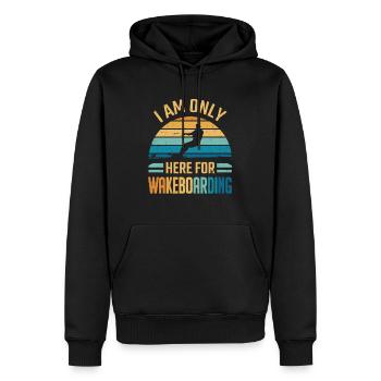 Je ne suis là que pour le wakeboard - Sweat à capuche Premium bio Homme - noir - Devant - Nico (187cm)