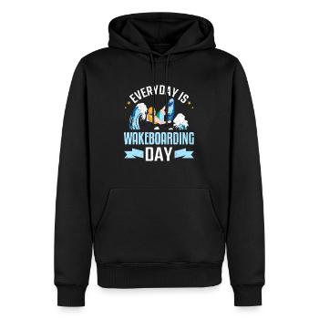 Everyday Is Wakeboarding Day Wakeboard Wakeboarder - Sweat à capuche Premium bio Homme - noir - Devant - Nico (187cm)