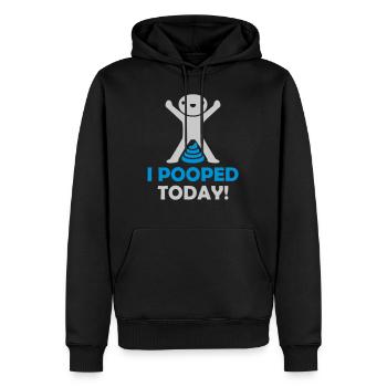 I pooped today Zitat - Männer Premium Bio Hoodie - Schwarz - Vorne - Nico (187cm)
