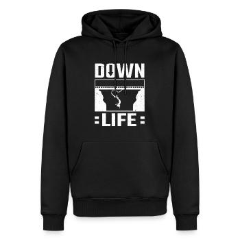 Down Life Bungy Jump Bungee-Jumping - Männer Premium Bio Hoodie - Schwarz - Vorne - Nico (187cm)