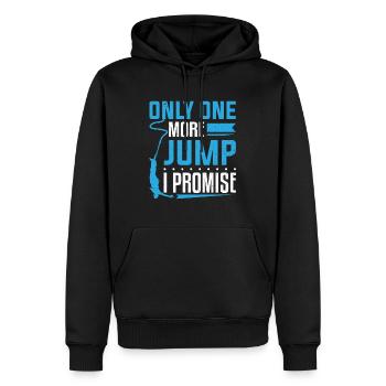 Nur noch ein Sprung verspreche ich Bungee-Jumping - Männer Premium Bio Hoodie - Schwarz - Vorne - Nico (187cm)