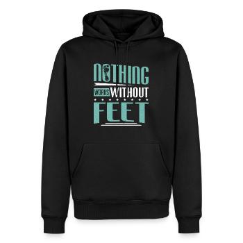 Rien ne fonctionne sans pieds Podiatre Podiatre - Sweat à capuche Premium bio Homme - noir - Devant - Nico (187cm)
