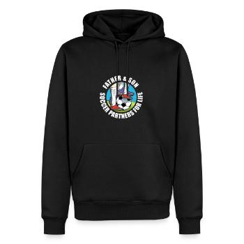 Fußballspieler Vater und Sohn Fußballpartner Fußball Fußball - Männer Premium Bio Hoodie - Schwarz - Vorne - Nico (187cm)