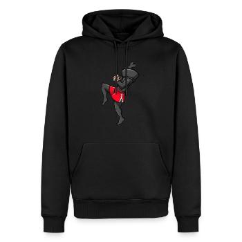 Arts Martiaux Kickboxer Pièce d’échecs Kickboxing - Sweat à capuche Premium bio Homme - noir - Devant - Nico (187cm)