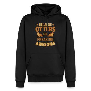 Les loutres beacuses sont des loutres impressionnantes - Sweat à capuche Premium bio Homme - noir - Devant - Nico (187cm)