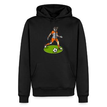 Soccer Player Skeleton Soccer - Men’s Premium Organic Hoodie - black - Front - Nico (187cm)