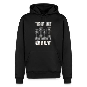 Kolben dieser Kerl mag es ölig Automechaniker - Männer Premium Bio Hoodie - Schwarz - Vorne - Nico (187cm)