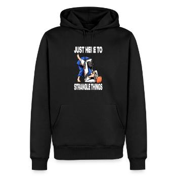 Nur hier, um Dinge zu erwürgen Judoka Judo - Männer Premium Bio Hoodie - Schwarz - Vorne - Nico (187cm)