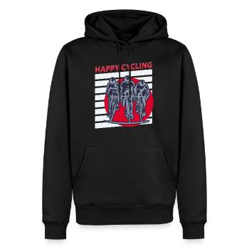 Bonne route à vélo. Idée cadeau cycliste. - Sweat à capuche Premium bio Homme - noir - Devant - Nico (187cm)