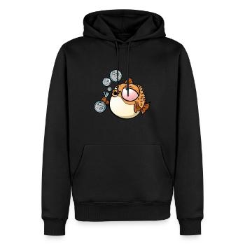 Unkraut rauchender Kugelfisch - Männer Premium Bio Hoodie - Schwarz - Vorne - Nico (187cm)