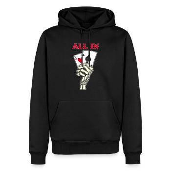 Joueur de poker Cartes de poker 7 2 Skeleton Hand Poker - Sweat à capuche Premium bio Homme - noir - Devant - Nico (187cm)
