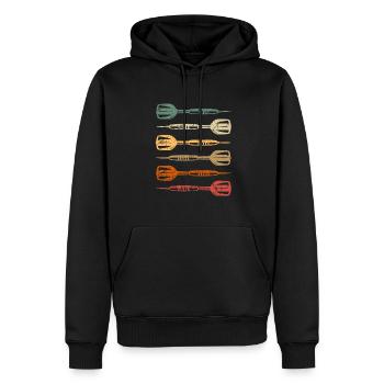Dart Dartboard Vintag Fléchettes Flèches Fléchettes Fléchettes - Sweat à capuche Premium bio Homme - noir - Devant - Nico (187cm)