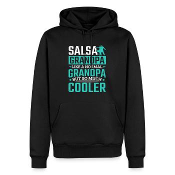 Salsa Grand-père Beaucoup plus cool Danse latine Sala - Sweat à capuche Premium bio Homme - noir - Devant - Nico (187cm)