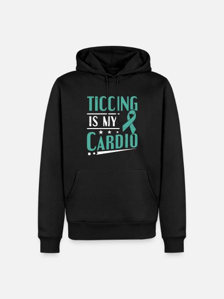 Tourettes Syndrome Ticcing Er Min Cardio Tourette - Herre Premium økologisk hoodie - sort