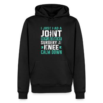 Chirurgie du genou Chirurgie de remplacement articulaire dans mon genou - Sweat à capuche Premium bio Homme - noir - Devant - Nico (187cm)