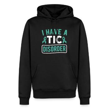 Tourettes-Syndrom Ich habe eine TIC-Störung Tourette - Männer Premium Bio Hoodie - Schwarz - Vorne - Nico (187cm)