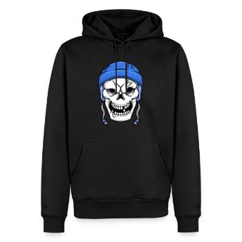 Joueur de hockey sur glace Skull Skeleton Hockey - Sweat à capuche Premium bio Homme - noir - Devant - Nico (187cm)