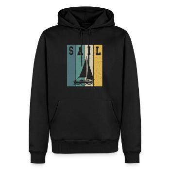 Sailor Sunset Voilier Skipper Capitaine Voile - Sweat à capuche Premium bio Homme - noir - Devant - Nico (187cm)