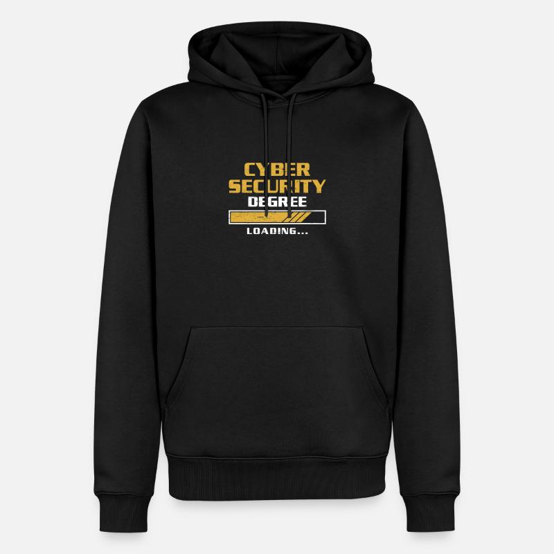 Hacking Cybersecurity Degree Loading Hacker - Men’s Premium Organic Hoodie - black