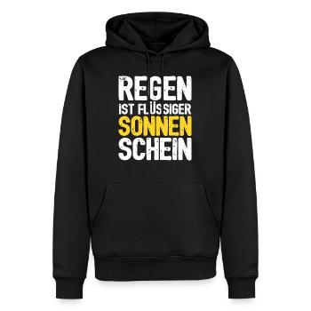 Regen ist flüssiger Sonnenschein - Männer Premium Bio Hoodie - Schwarz - Vorne - Nico (187cm)