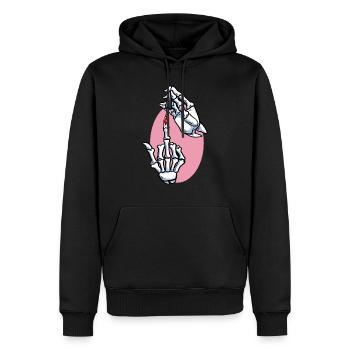 Nail Artist Skeleton Mains Vernis à ongles Nail Tech - Sweat à capuche Premium bio Homme - noir - Devant - Nico (187cm)