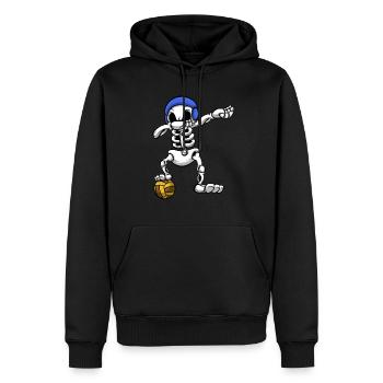 Wasserball-Teamplayer Dabbing Skeleton Wassersport - Männer Premium Bio Hoodie - Schwarz - Vorne - Nico (187cm)