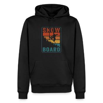 Snowboarder Wintersport Vintage Snowboarden - Männer Premium Bio Hoodie - Schwarz - Vorne - Nico (187cm)