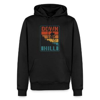 Mountainbike Mountainbike bergab - Männer Premium Bio Hoodie - Schwarz - Vorne - Nico (187cm)