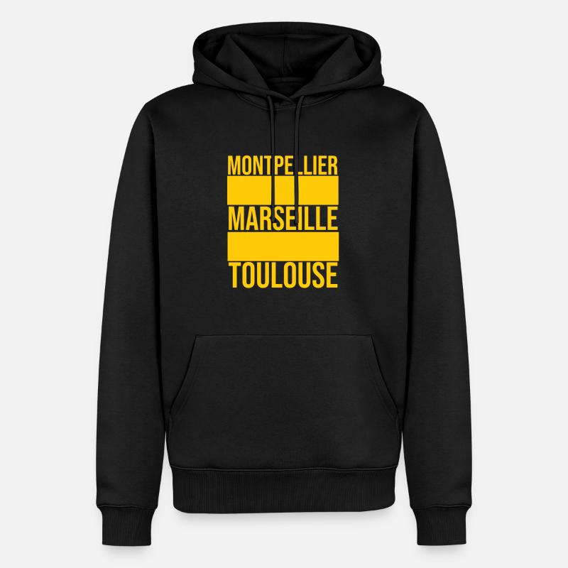 Marseille, Montpellier oder Toulouse? - Männer Premium Bio Hoodie - Schwarz