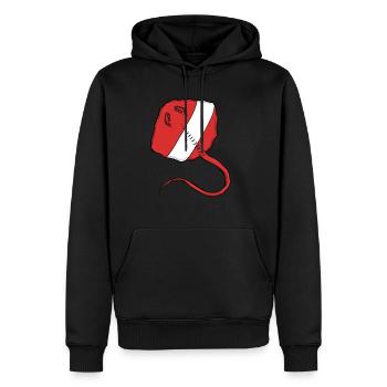 Scuba Diver Red White Flag Ray Tauchen - Männer Premium Bio Hoodie - Schwarz - Vorne - Nico (187cm)