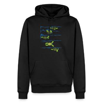 Schwimmer drehen Turtle Swim - Männer Premium Bio Hoodie - Schwarz - Vorne - Nico (187cm)