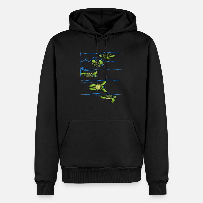 Nageur Turn Turtle Nager - Sweat à capuche Premium bio Homme - noir