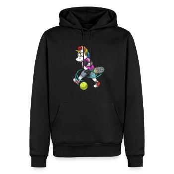 Tennis PLayer Licorne Tennis - Sweat à capuche Premium bio Homme - noir - Devant - Nico (187cm)