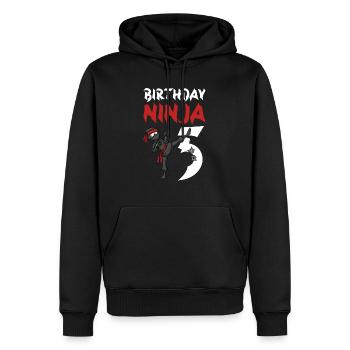 Geburtstagsparty 5 Jahre alter japanischer Ninja Geburtstag - Männer Premium Bio Hoodie - Schwarz - Vorne - Nico (187cm)