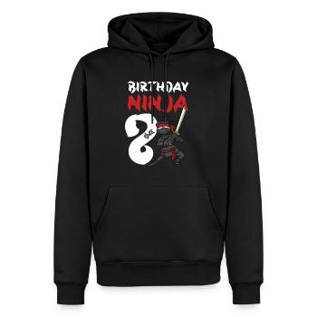 Geburtstagsparty 8 Jahre alter japanischer Ninja Geburtstag - Männer Premium Bio Hoodie - Schwarz - Vorne - Nico (187cm)
