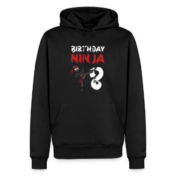 Geburtstagsparty 8 Jahre alter japanischer Ninja Geburtstag - Männer Premium Bio Hoodie - Schwarz - Vorne - Nico (187cm)