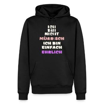 Lustiger mürrisch launisch wütender ehrlich Vektor - Männer Premium Bio Hoodie - Schwarz - Vorne - Nico (187cm)
